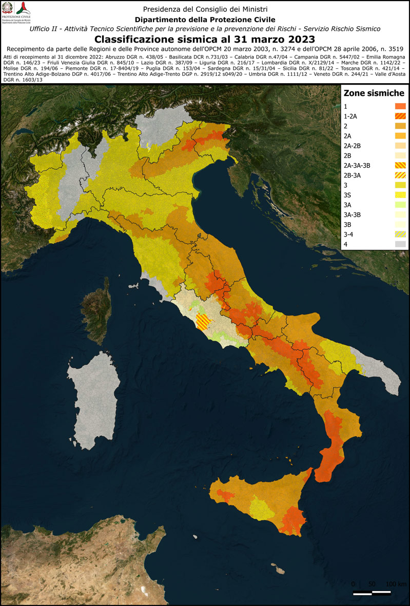 mappa italia classificazione rischio sismico
