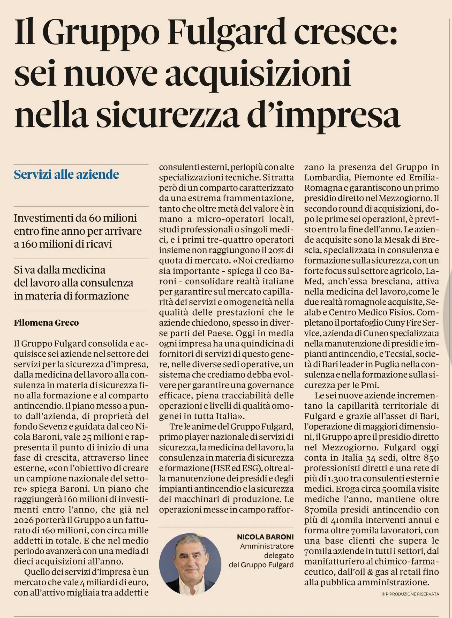 il gruppo fulgard cresce